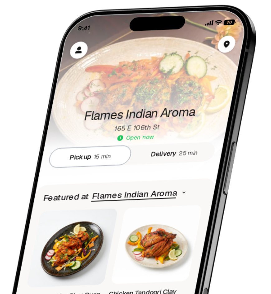 Flames Indian Aroma app preview