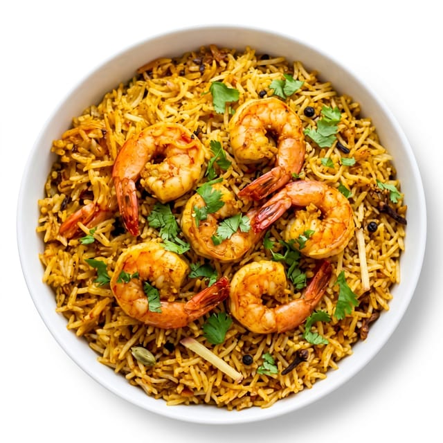 Shrimp Biryani – Zesty Coastal Shrimp & Aromatic Basmati.